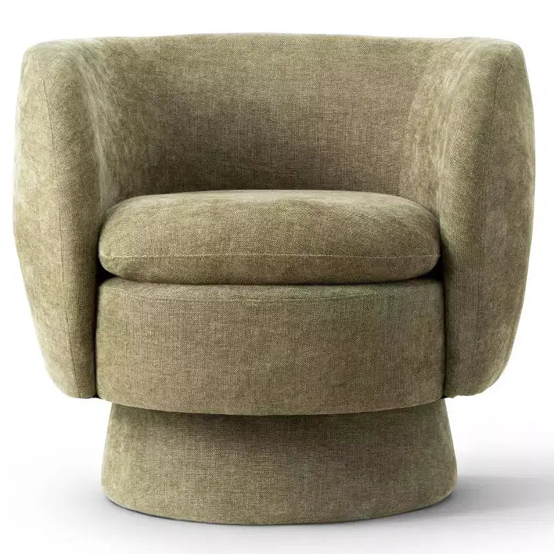 Fauteuil pivotant moderne en tissu capitonné, fauteuil lounge d'appoint rotatif à 360° pour salon, chambre à coucher