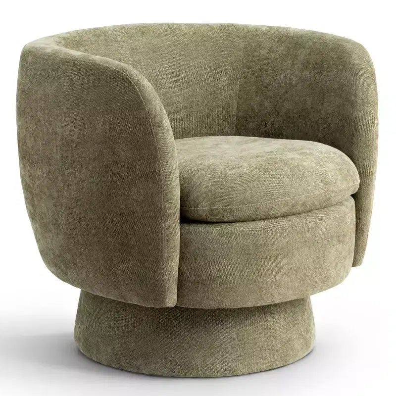 Fauteuil pivotant moderne en tissu capitonné, fauteuil lounge d'appoint rotatif à 360° pour salon, chambre à coucher