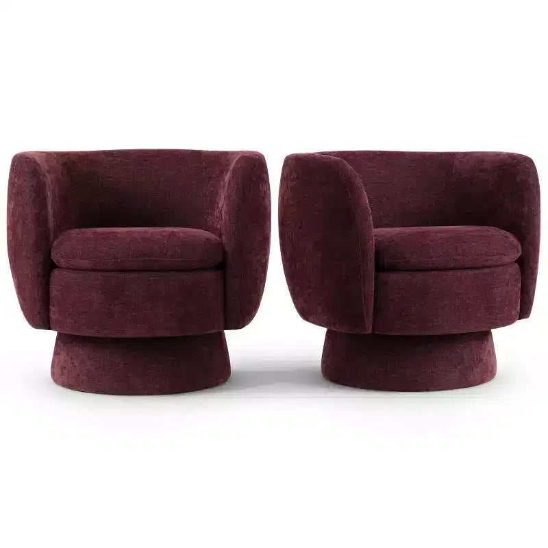 Fauteuil pivotant moderne en tissu capitonné, fauteuil lounge d'appoint rotatif à 360° pour salon, chambre à coucher