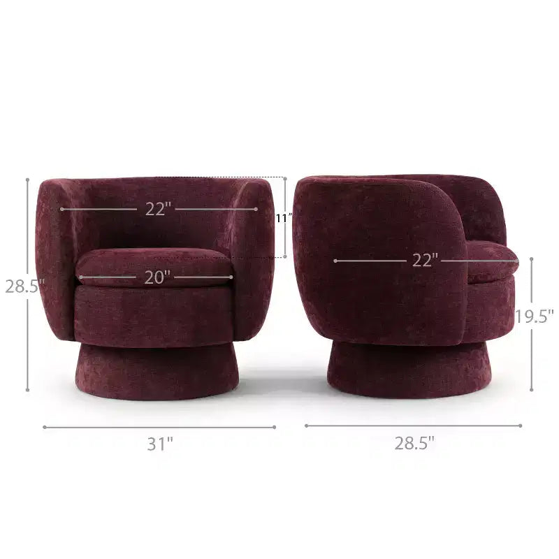 Fauteuil pivotant moderne en tissu capitonné, fauteuil lounge d'appoint rotatif à 360° pour salon, chambre à coucher