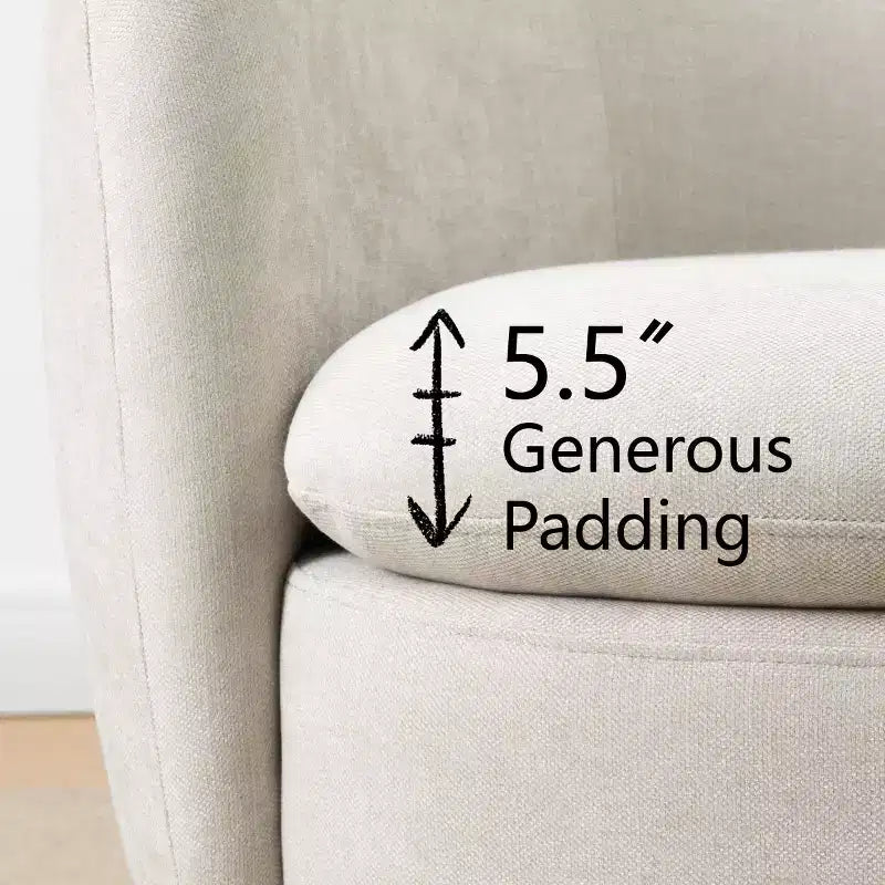 Fauteuil pivotant moderne en tissu capitonné, fauteuil lounge d'appoint rotatif à 360° pour salon, chambre à coucher
