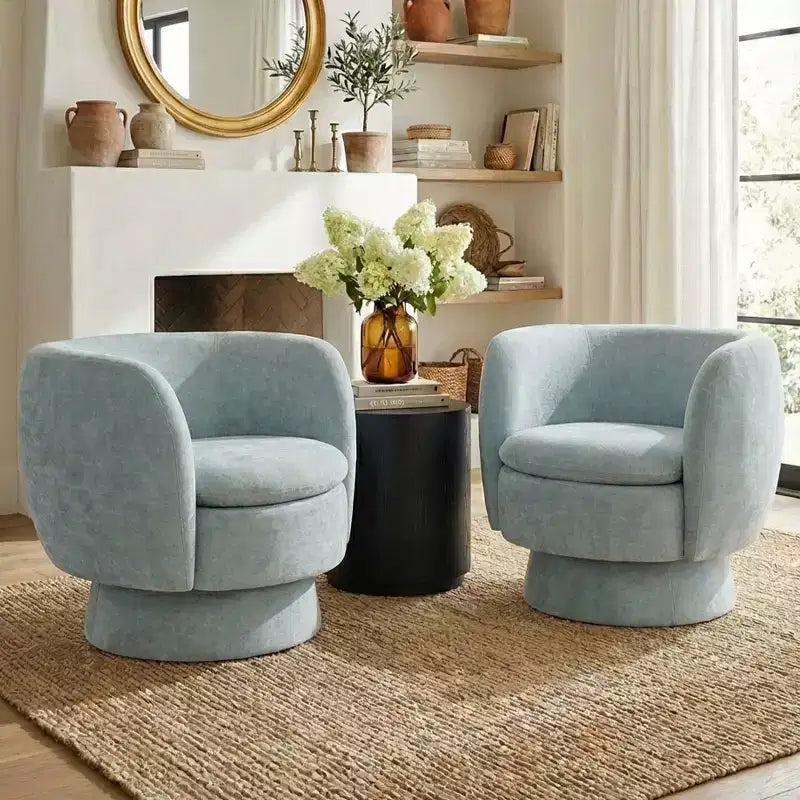 Fauteuil pivotant moderne en tissu capitonné, fauteuil lounge d'appoint rotatif à 360° pour salon, chambre à coucher