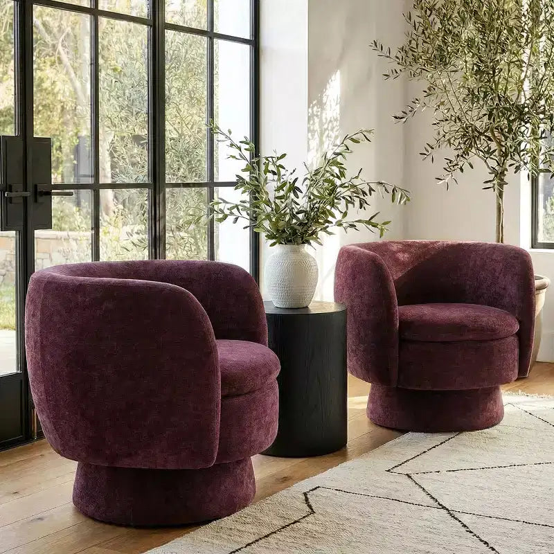 Fauteuil pivotant moderne en tissu capitonné, fauteuil lounge d'appoint rotatif à 360° pour salon, chambre à coucher