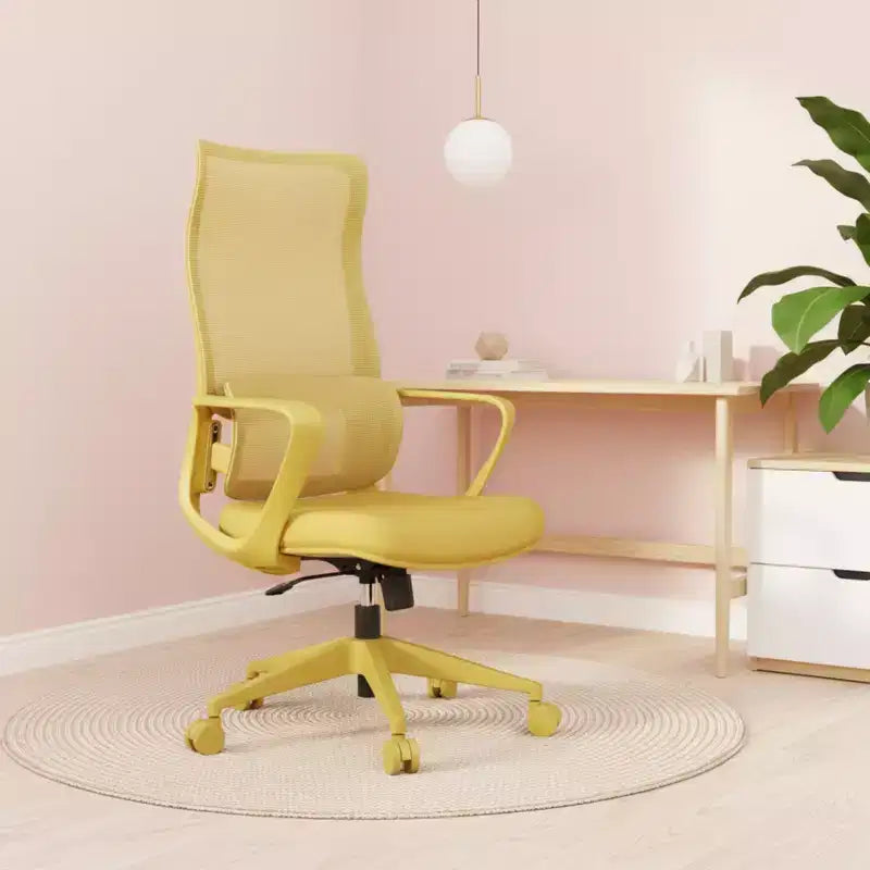 Chaise de bureau moderne ergonomique à dossier haut respirant avec support lombaire réglable
