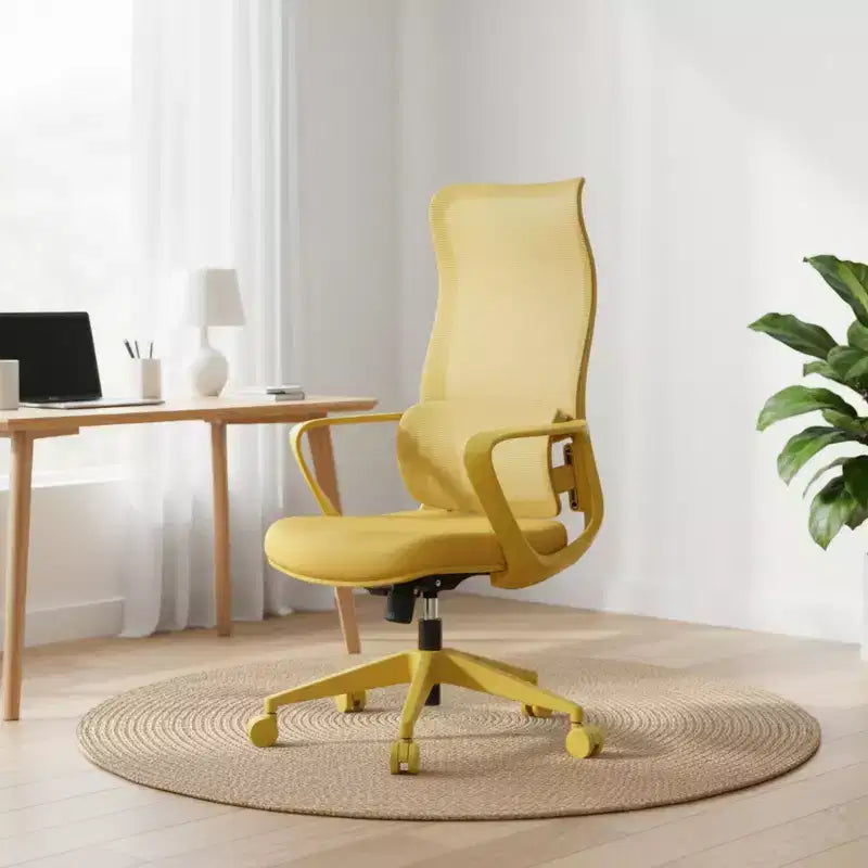 Chaise de bureau moderne ergonomique à dossier haut respirant avec support lombaire réglable