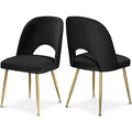 Meridian Furniture Logan Black Velvet Dining Chair, Set of 2
