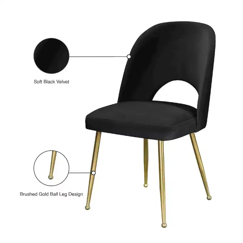 Chaise de salle à manger en velours noir