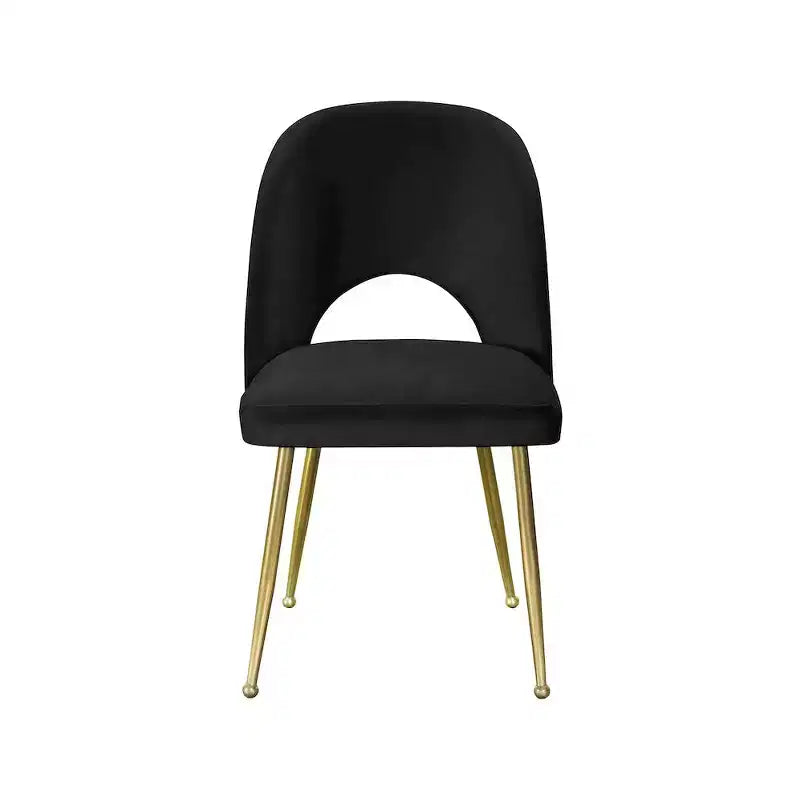 Chaise de salle à manger en velours noir