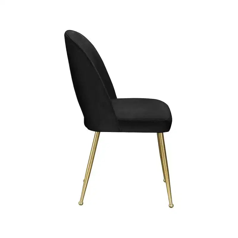 Chaise de salle à manger en velours noir