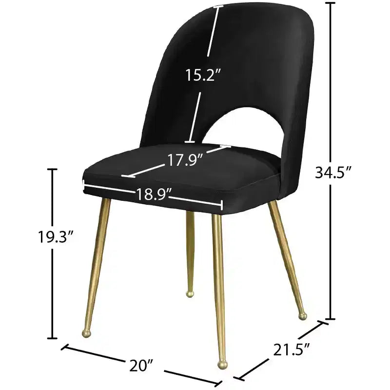 Chaise de salle à manger en velours noir