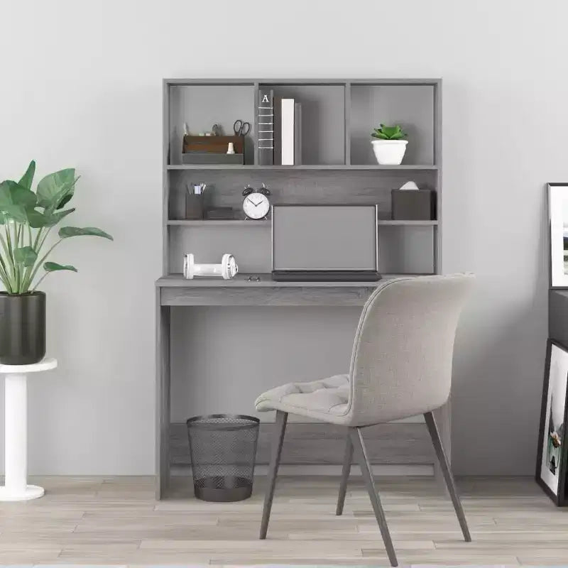 Bureau Gris béton Bois d'ingénierie 102 x 45 x 148 cm Bureau