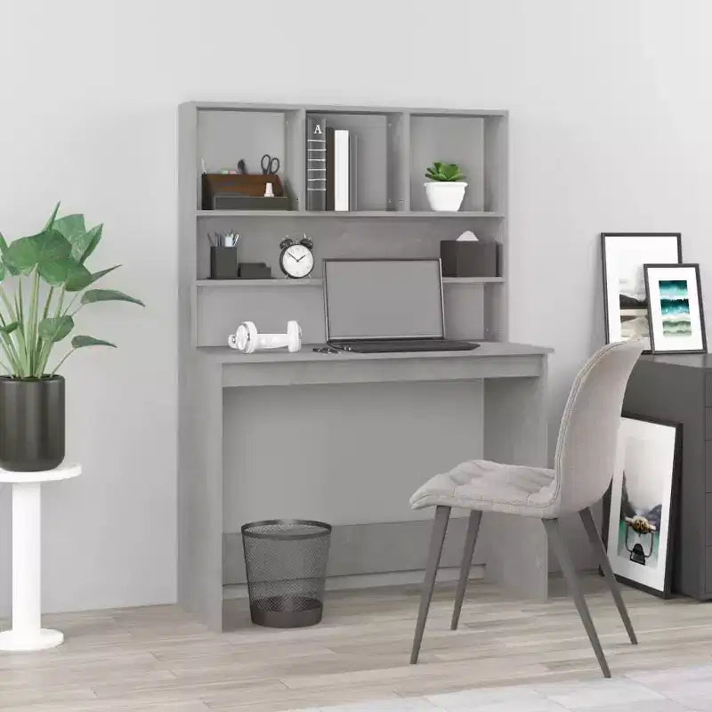 Bureau Gris béton Bois d'ingénierie 102 x 45 x 148 cm Bureau
