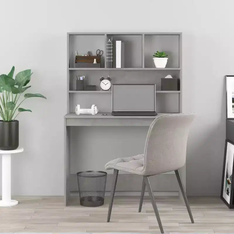 Bureau Gris béton Bois d'ingénierie 102 x 45 x 148 cm Bureau