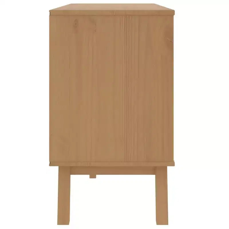 Commode Gris et Marron Bois de Pin Massif, Bois d'Ingénierie