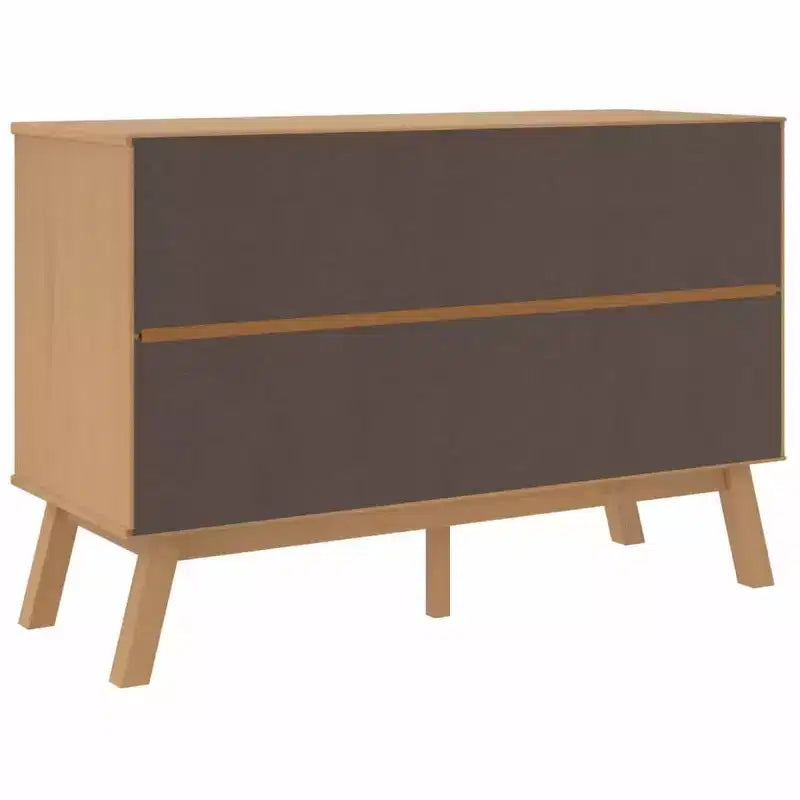 Commode Gris et Marron Bois de Pin Massif, Bois d'Ingénierie