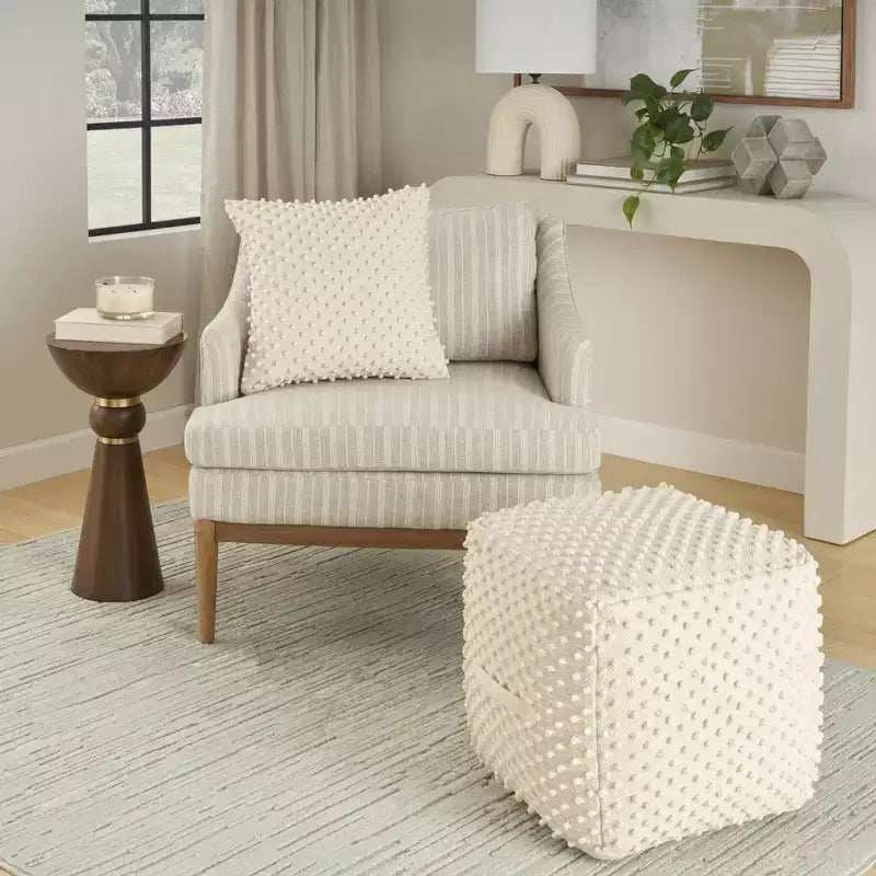Poufs Repose-pieds d'Intérieur Ivoire