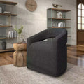 24/7 Shop At Home Stormherald Modern Boucle Upholstered Swivel Barrel Chair with Open Back
